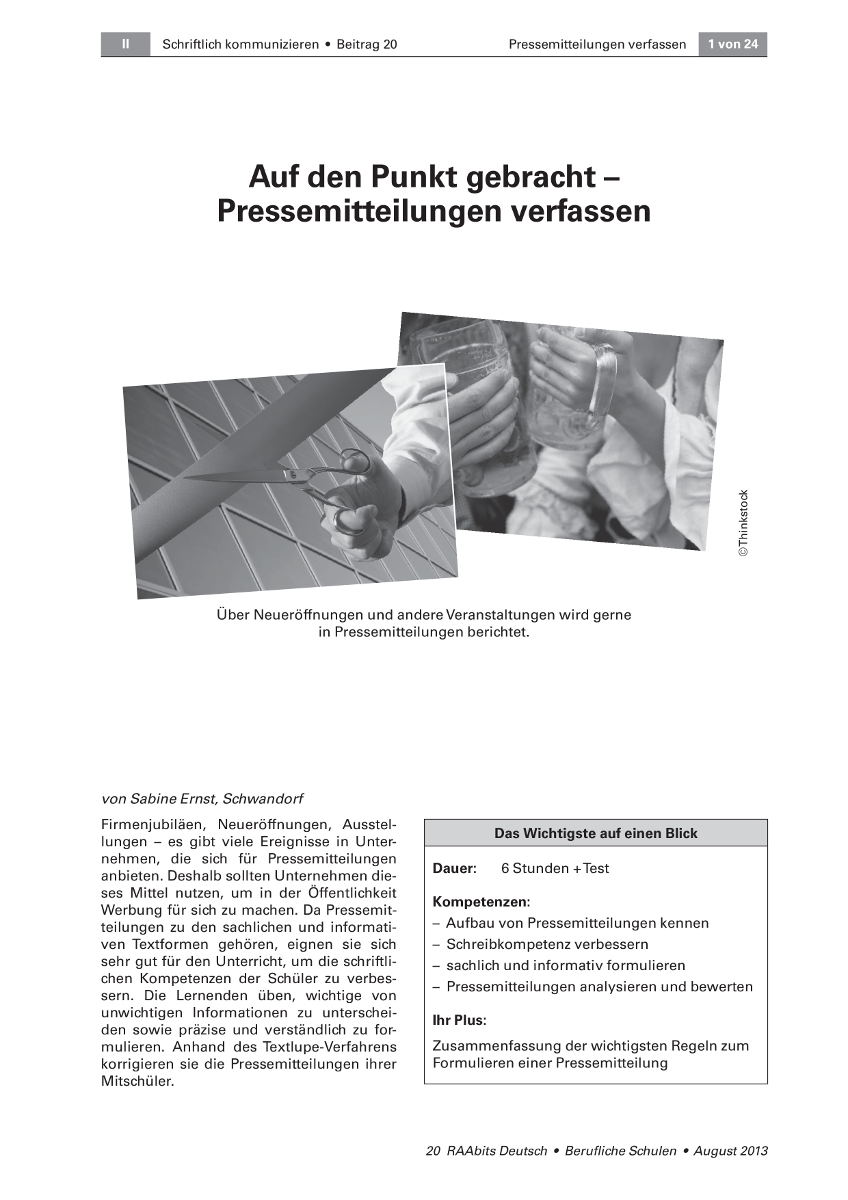 Pressemitteilungen verfassen
